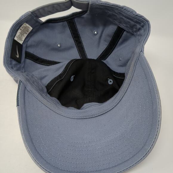 Nike Slideback Baseball Cap Blue One Size Adjustable Embroidered Vented Holes - Picture 7 of 9